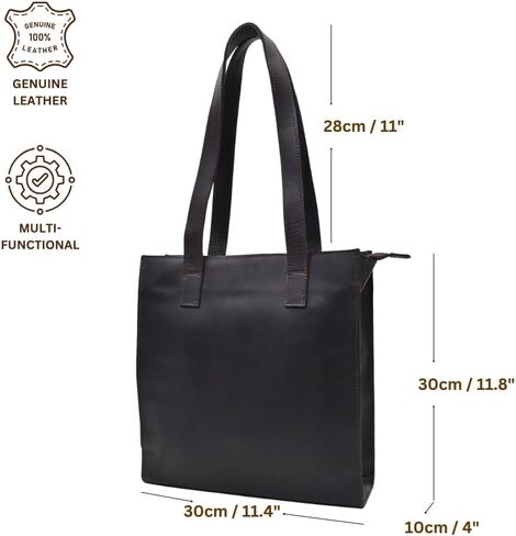 Autentico Genuine Leather Tote Bag for Women Shoulder Hand Bag Shopping Satchel Travel Bag Purse Handbag with Zipper Pocket in Saudi Arabia