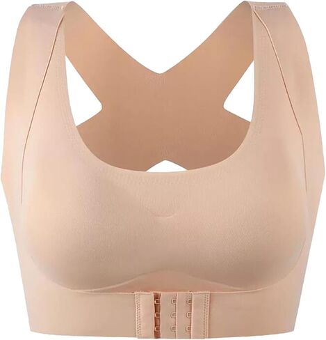Plus Size Sports Bras for Women 2 Pack Racerback Running Yoga Bra Front Hook Seamless Wireless Push Up Full Coverage Bralette in Kuwait