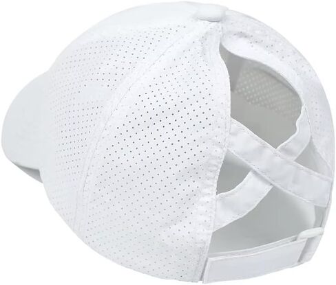 Women's Ponytail Baseball Cap - Quick-Dry Criss-Cross High Messy Bun Hat, Breathable Sun Protection Mesh Trucker Hat in Saudi Arabia