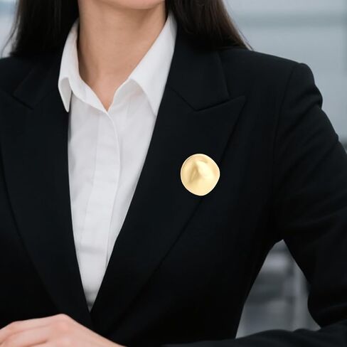 قطعتان من دبوس بروش معدني هندسي، دبابيس كلاسيكية دائرية غير منتظمة للنساء والرجال شارات أنيقة على شكل دبوس معطف للسهرة مجوهرات للسيدات وإكسسوارات حفلات الزفاف وأعياد الميلاد (ذهبي) in Kuwait