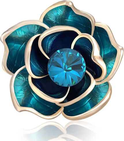 Brooches for Women Green Rose Crystal- Austrian Rhinestone Brooch Jewelry - Ladies Wedding Bouquet Brooches Pin for Birthday, Christmas, Anniversary in Saudi Arabia