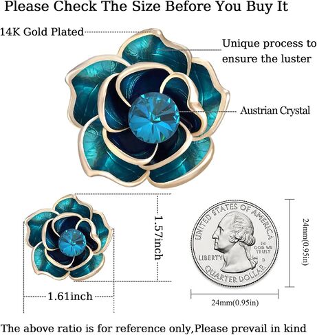 Brooches for Women Green Rose Crystal- Austrian Rhinestone Brooch Jewelry - Ladies Wedding Bouquet Brooches Pin for Birthday, Christmas, Anniversary in Saudi Arabia