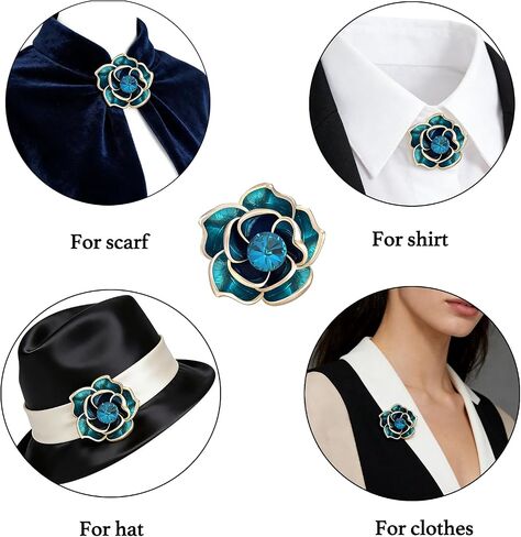 Brooches for Women Green Rose Crystal- Austrian Rhinestone Brooch Jewelry - Ladies Wedding Bouquet Brooches Pin for Birthday, Christmas, Anniversary in Saudi Arabia