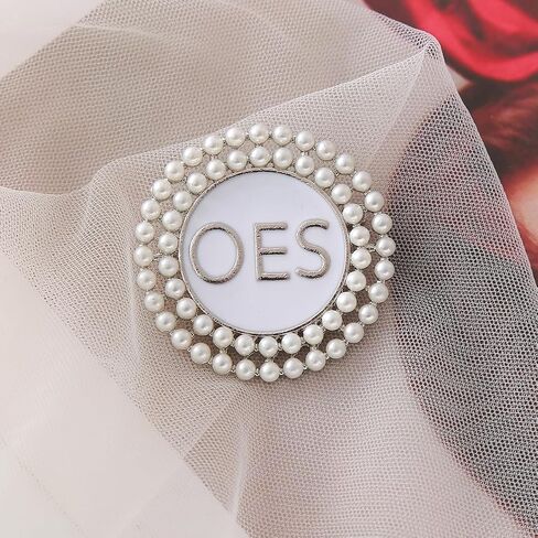 OES Pearl Brooch Order Of The Eastern Star Sorority Letters Social Club Jewelry Gifts For Women in Kuwait