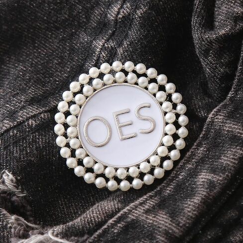 OES Pearl Brooch Order Of The Eastern Star Sorority Letters Social Club Jewelry Gifts For Women in Kuwait