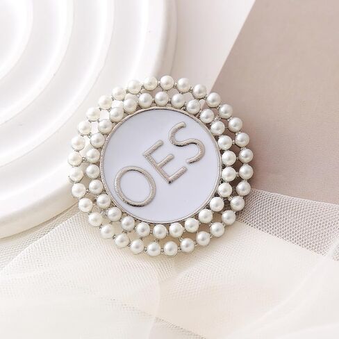 OES Pearl Brooch Order Of The Eastern Star Sorority Letters Social Club Jewelry Gifts For Women in Kuwait