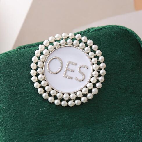 OES Pearl Brooch Order Of The Eastern Star Sorority Letters Social Club Jewelry Gifts For Women in Kuwait