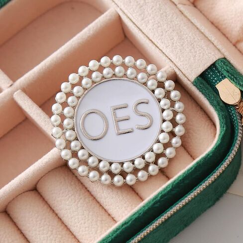 OES Pearl Brooch Order Of The Eastern Star Sorority Letters Social Club Jewelry Gifts For Women in Kuwait
