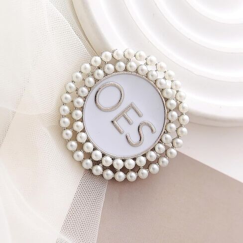 OES Pearl Brooch Order Of The Eastern Star Sorority Letters Social Club Jewelry Gifts For Women in Kuwait