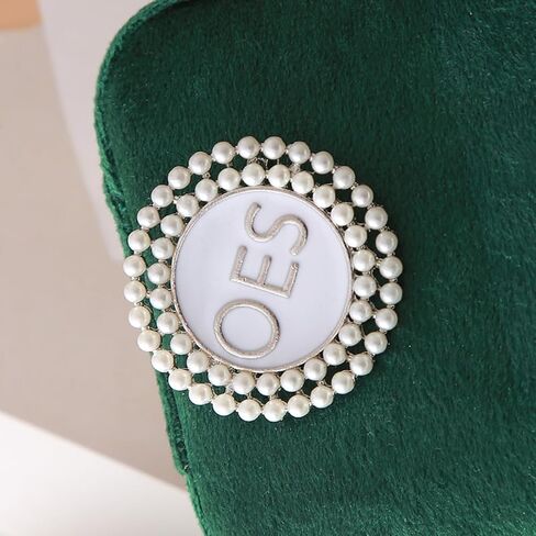 OES Pearl Brooch Order Of The Eastern Star Sorority Letters Social Club Jewelry Gifts For Women in Kuwait