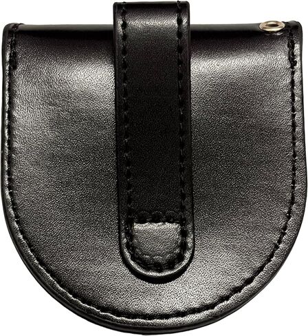 ShoppeWatch Pocket Watch Case with Chain | Pocket Watch Holster for Belt | PU Leather Case Waist | Leather Coin Purse | Small Coin Pouch Black - PWC68BK in Saudi Arabia