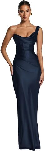 One Shoulder Prom Dresses for Women 2026 Long Satin Formal Evening Dress Mermaid Formal Ball Gown in Kuwait