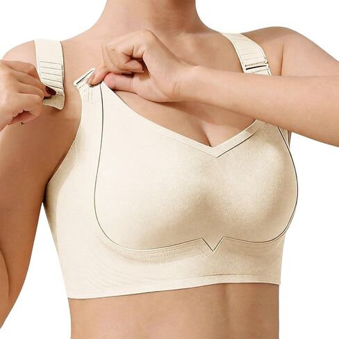 حمالة صدر نسائية لرفع الثديين من أجل ترهل الثديين، حمالة صدر تي شيرت لاسلكية بدون خياطة، تغطية كاملة، أشرطة قابلة للتعديل، حمالة صدر يومية in Kuwait
