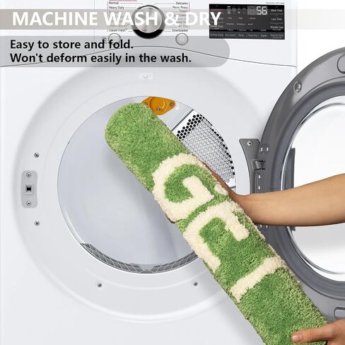 KOEXM Get Naked Bath Mat Cute Bathroom Rugs for Home Decor Non Slip Microfiber Rugs for Bathroom Floor Shower, Green 16" x 24", Machine Washable in Saudi Arabia