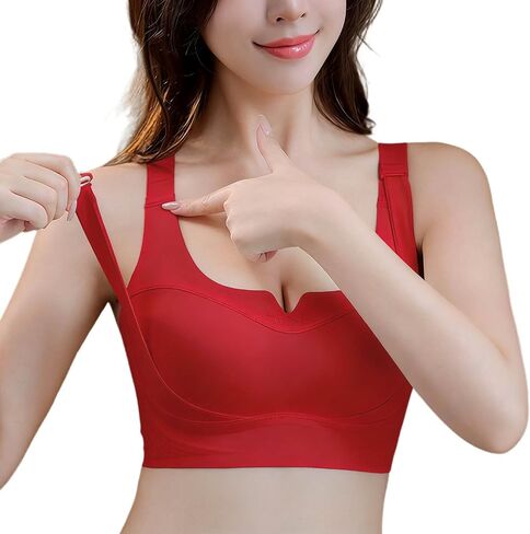 حمالة صدر نسائية لرفع الثديين من أجل ترهل الثديين، حمالة صدر تي شيرت لاسلكية بدون خياطة، تغطية كاملة، أشرطة قابلة للتعديل، حمالة صدر يومية in Kuwait