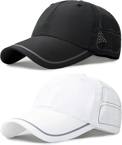 TAGVO Baseball Cap Mens 2 Packs Quick Dry Breathable Sports Baseball Caps Lightweight Foldable UV Protection Baseball Caps in Saudi Arabia