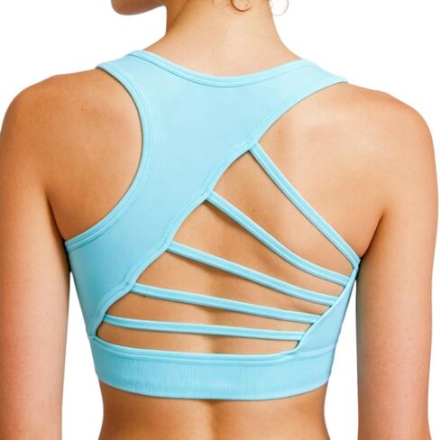 Women Backless Sports Bra Longline Wirefree Padded with high Support Workout Bra for Running&Gym Activewear,3 Colors in Saudi Arabia