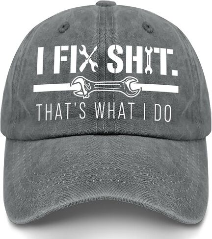 قبعة I Fix It All - قبعة بيسبول متعثرة للميكانيكي والعامل الماهر، رسم كبير هذا ما أفعله قبعة أبي in Kuwait
