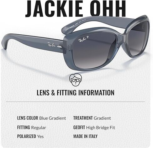 Ray-Ban RB4101 Jackie Ohh Transparent Polarized Butterfly Shape Sunglasses With Eyewear Kit Bundle - High Bridge Fit - Beach Sunglasses in Kuwait