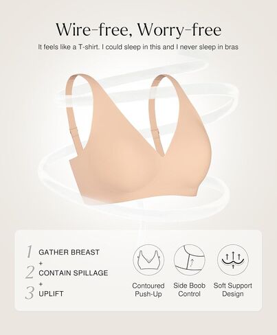 Popilush Bundle - 2 Items Wireless Bras (Nude M) in Saudi Arabia