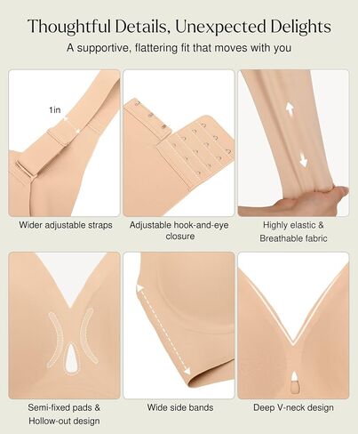 Popilush Bundle - 2 Items Wireless Bras (Nude M) in Saudi Arabia