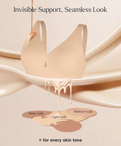 Popilush Bundle - 2 Items Wireless Bras (Nude M) in Saudi Arabia
