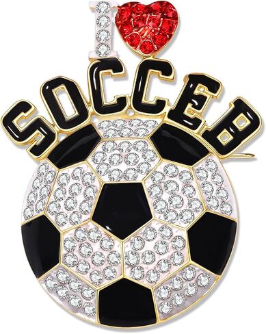 Soccer Brooch Pins for Women Men Rhinestone Soccer Sports Game Day Brooches World Soccer Cup Pins Accessories Decors Party Favors Soccer Lovers Gifts in Saudi Arabia
