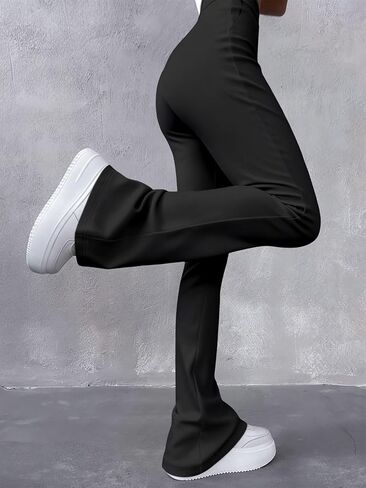Flare Leggings for Women Tummy Control Flared Leggings No Front Seam Yoga Pants Women High Waisted Workout Bell Bottoms in Kuwait