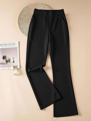 Flare Leggings for Women Tummy Control Flared Leggings No Front Seam Yoga Pants Women High Waisted Workout Bell Bottoms in Kuwait