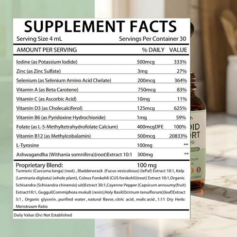 InnerFresh Thyroid Support Drops, Inner Fresh Thyroid Support Liquid Drops for Women, Hormone Balance & Healthy Metabolism Support, with Selenium, Zinc, Iodine, L-Tyrosine & Ashwagandha (1) in Kuwait