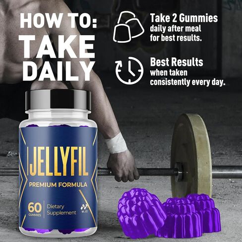 (5 Pack) Jellyfil Gummies, Official Jellyfil Gummys with All Natural Ingredients, Advanced Formula Maximum Strength Supplement with Natural Active Lifestyle Support Premium Multivitamins (300 Gummies) in Saudi Arabia