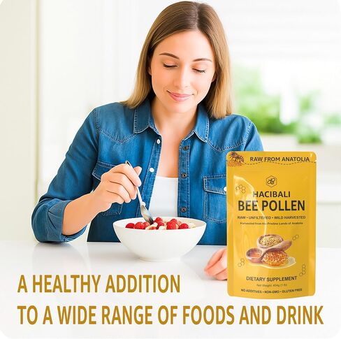 Organic Bee Pollen Granules – 1 lb (454g) – Raw & Natural – EU & USDA Organic Certified – Halal, Kosher, GMP, ISO 22000 – Premium Anatolian Bee Pollen Superfood in Kuwait