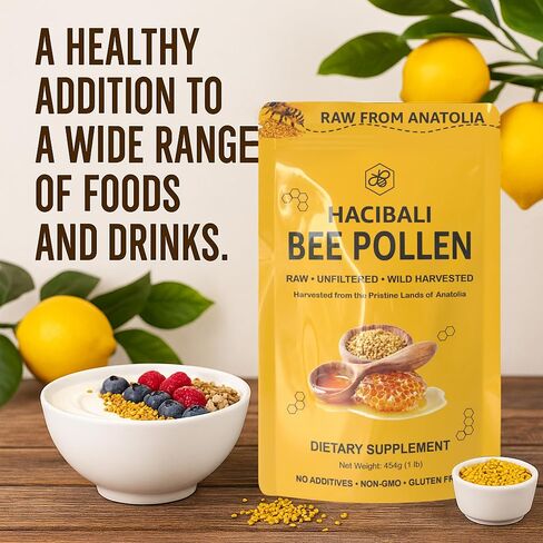 Organic Bee Pollen Granules – 1 lb (454g) – Raw & Natural – EU & USDA Organic Certified – Halal, Kosher, GMP, ISO 22000 – Premium Anatolian Bee Pollen Superfood in Kuwait