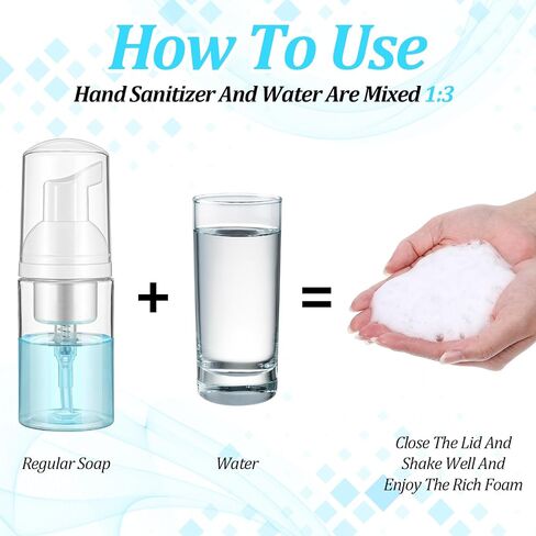 50Pcs Foam Pump Bottle 1oz Refillable Dispenser Bulk Travel Size Plastic Mini Empty Foaming Bottles 1 oz Portable Clear Foaming Pump Bottle for Lash Shampoo, Cleaning, Cosmetics (30ml) in Saudi Arabia