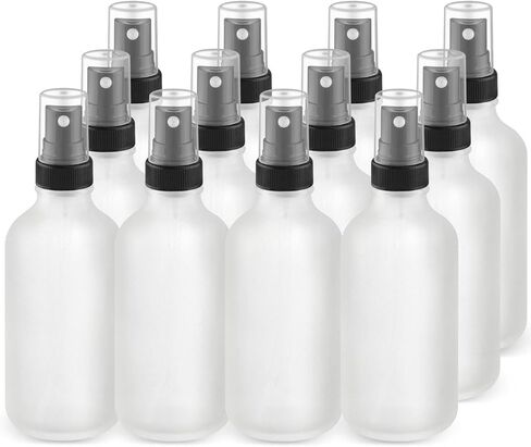 12-Pack 4 Oz Glass Spray Bottles with Lids,Empty Refillable Perfume Fine Mist Atomizer,Leak-Proof Travel Liquid Holder Containers for Cologne,Essential Oils,Room Sprays,Cleaning Solutions in Saudi Arabia