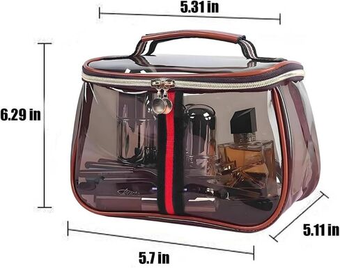 ANIS·KEBBR Large Waterproof Retro Vanity Bag – Transparent Cosmetic Organizer for Women in Saudi Arabia