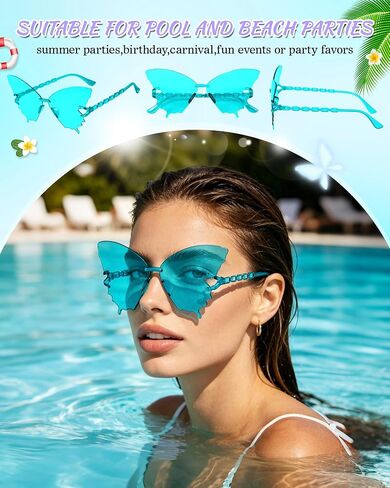 40 Pack Colorful Butterfly Sunglasses Bulk, Wholesale Rimless Butterfly Party Glasses for Adults Unisex in Saudi Arabia