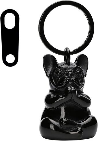 Praying French Bulldog motorcycle for bell Keychain - Stainless Steel motorcycle for bell Guardian Angel for Bikers, Protection Biker Gift for Men Women in Saudi Arabia