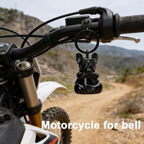 Praying French Bulldog motorcycle for bell Keychain - Stainless Steel motorcycle for bell Guardian Angel for Bikers, Protection Biker Gift for Men Women in Saudi Arabia