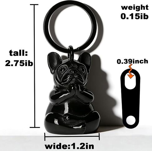 Praying French Bulldog motorcycle for bell Keychain - Stainless Steel motorcycle for bell Guardian Angel for Bikers, Protection Biker Gift for Men Women in Saudi Arabia