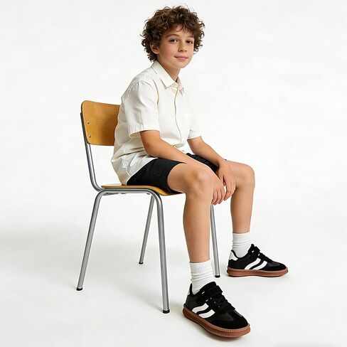 Boys Shoes Kids Sneakers Black Girls Tennis Running Shoes Slip On Casual Shoes Girls Fashion Sneakers Non-Slip Athletic Shoe for Black 1.5 Size in Saudi Arabia