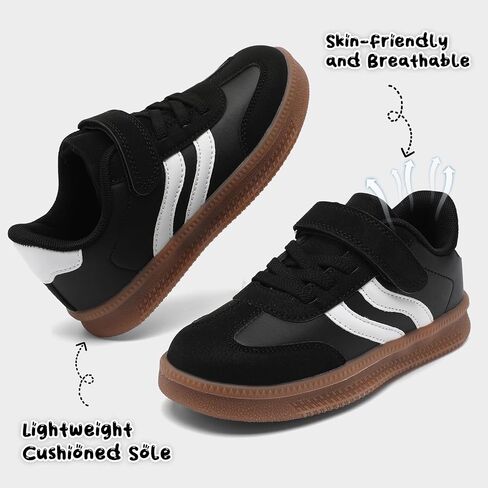Boys Shoes Kids Sneakers Black Girls Tennis Running Shoes Slip On Casual Shoes Girls Fashion Sneakers Non-Slip Athletic Shoe for Black 1.5 Size in Saudi Arabia