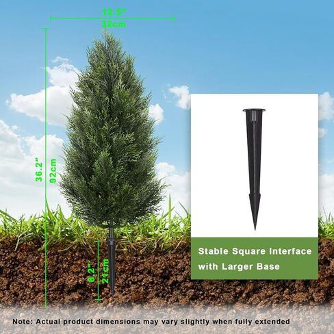 3FT Artificial Cedar Topiary Trees with Ground Spike, UV Resistant Topiary Trees Artificial Outdoor Plants, Artificial Plants Outdoor for Indoor, Front Porch, Garden, Set of 2 in Saudi Arabia