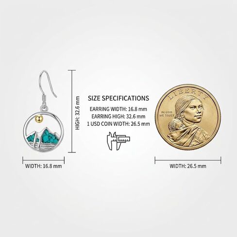 Mountain Earrings 18K White Gold Plated Turquoise Mustard Seed Dangle Drop Earrings Faith Jewelry Gifts for Women in Saudi Arabia