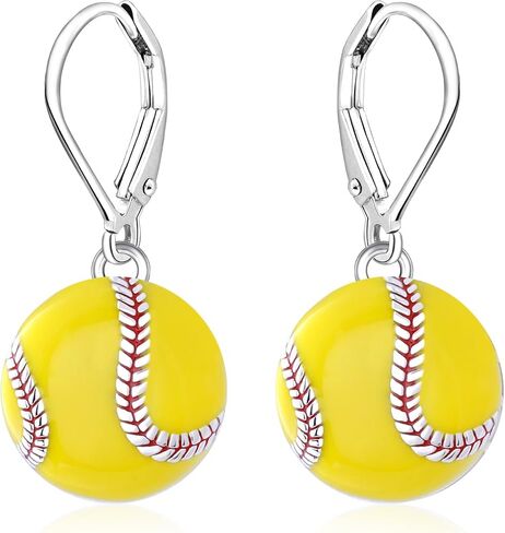 Sport Ball Dangle Earrings for Women: Silver Volleyball/Soccer/Tennis Earrings Hypoallergenic Sports Jewelry Ball Themed Gifts for Lover Players Coaches Fans Team Game Day in Saudi Arabia