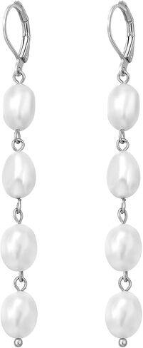 Pearl Earrings 14k Gold Plated Long Earrings Dangle Drop for Brides in Saudi Arabia