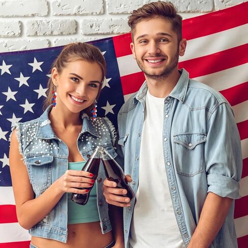 4th of July Independence Day Earrings for Women Patriotic Star Dangle Earring Red White Blue USA Stars Drop Earrings for Women Adult Patriotic Party Birthday Gifts Jewelry Outfit Accessories in Kuwait