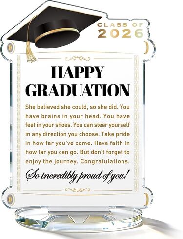 Graduation Positive Quote Decorations 2026, College High School Graduation Gifts Acrylic Desk Decor, Grad Gift for Her Him, Behind You All Your Memories in Saudi Arabia