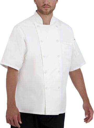 Happy Chef Men's Bryant Short Sleeve Executive Chef Coat in Saudi Arabia