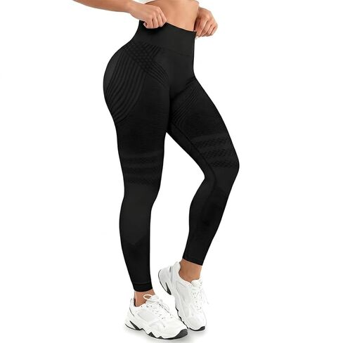 Anti Cellulite Compression 3D Leggings for Women,leggings for women tummy control,Butt Lifting Tummy Control Gym Yoga Pants,3D compression leggings for cellulite,Black,XL in Saudi Arabia